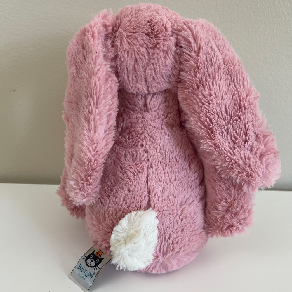 Jellycat Bashful Petal Bunny Pink w/ WHITE TAIL 12" Medium Plush Stuffed Animal - Picture 2 of 9